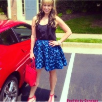Celebrity MakeUp Artist Victoria Stiles, in BOOTSIE by Candace Floral Skirt!